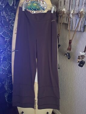 Matilda Jane Womens Tiered FINN Pants Dark Gray/purple Wide Leg Size Small